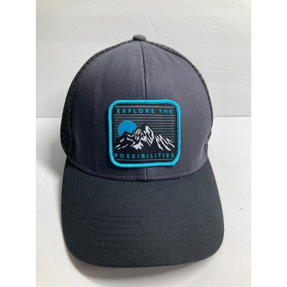 Explore the Possibilities Cap Hat Adult Black Fitted L/XL Hiking Nature Outdoors
